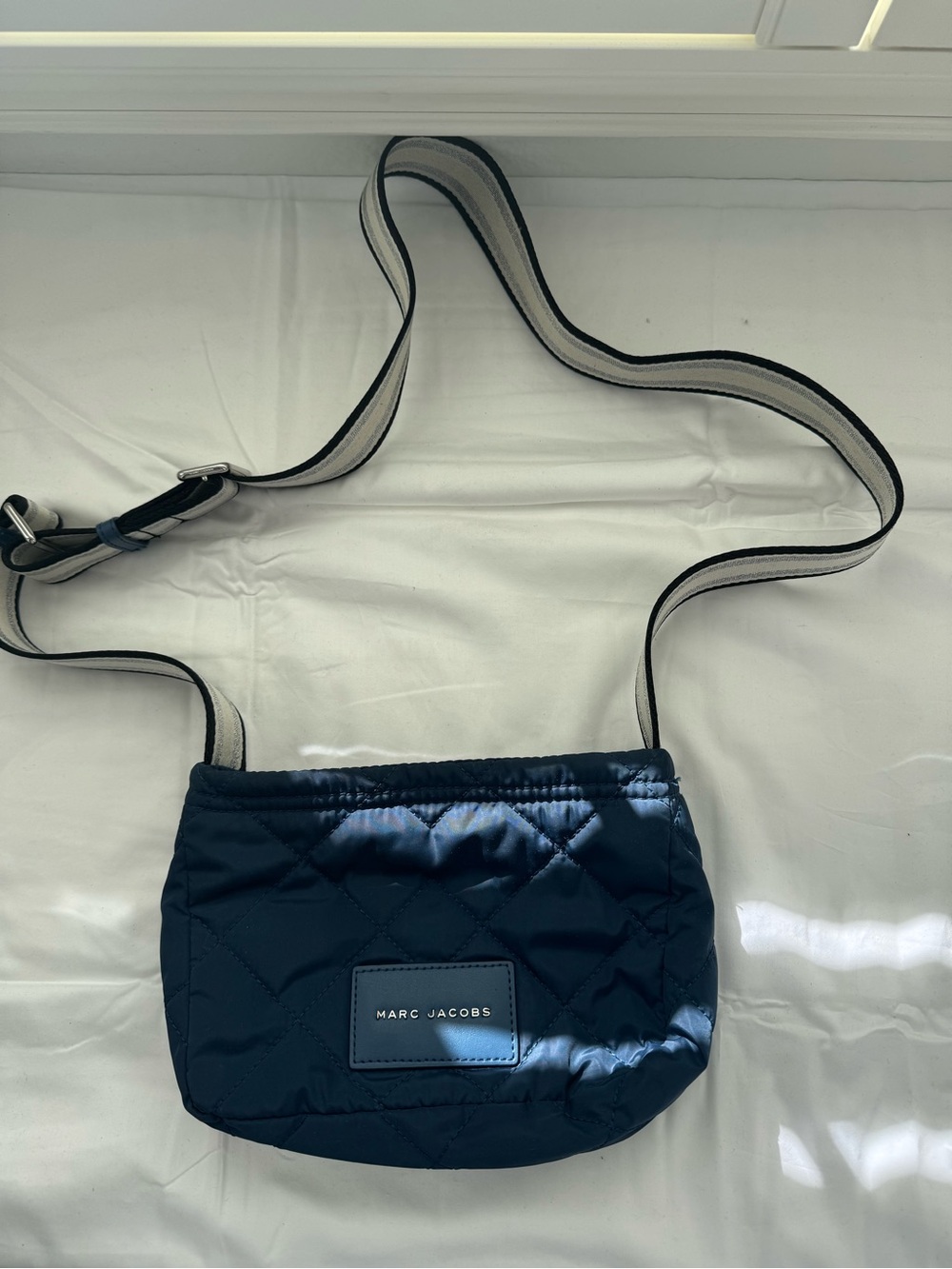 Marc Jacobs Quilted Navy Crossbody with Branded Patch - Picture 3 of 8